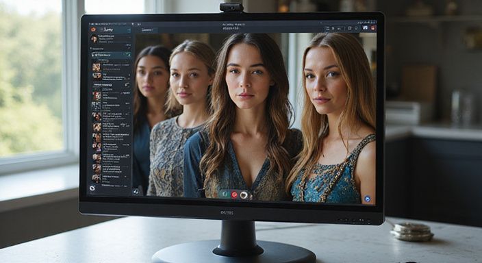 Een levendige virtuele chatroom met gedetailleerde cosplay-interfaces en avatars.