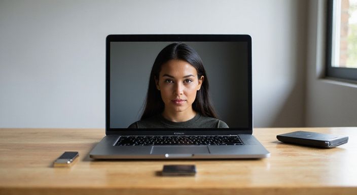 Een vrouw werkt geconcentreerd in een minimalistisch kantoor met moderne apparatuur. Een vrouw werkt geconcentreerd in een minimalistisch kantoor met moderne apparatuur.