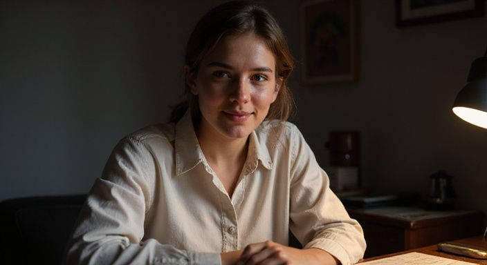 Een jonge vrouw met een ontspannen houding en een oprechte glimlach. Een jonge vrouw met een ontspannen houding en een oprechte glimlach.